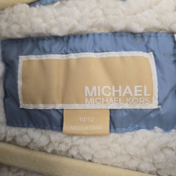 Michael Michael Kors Hooded Sherpa Lined Full Zip Puffer Jacket Size Girl's 10/1 - Picture 3 of 8